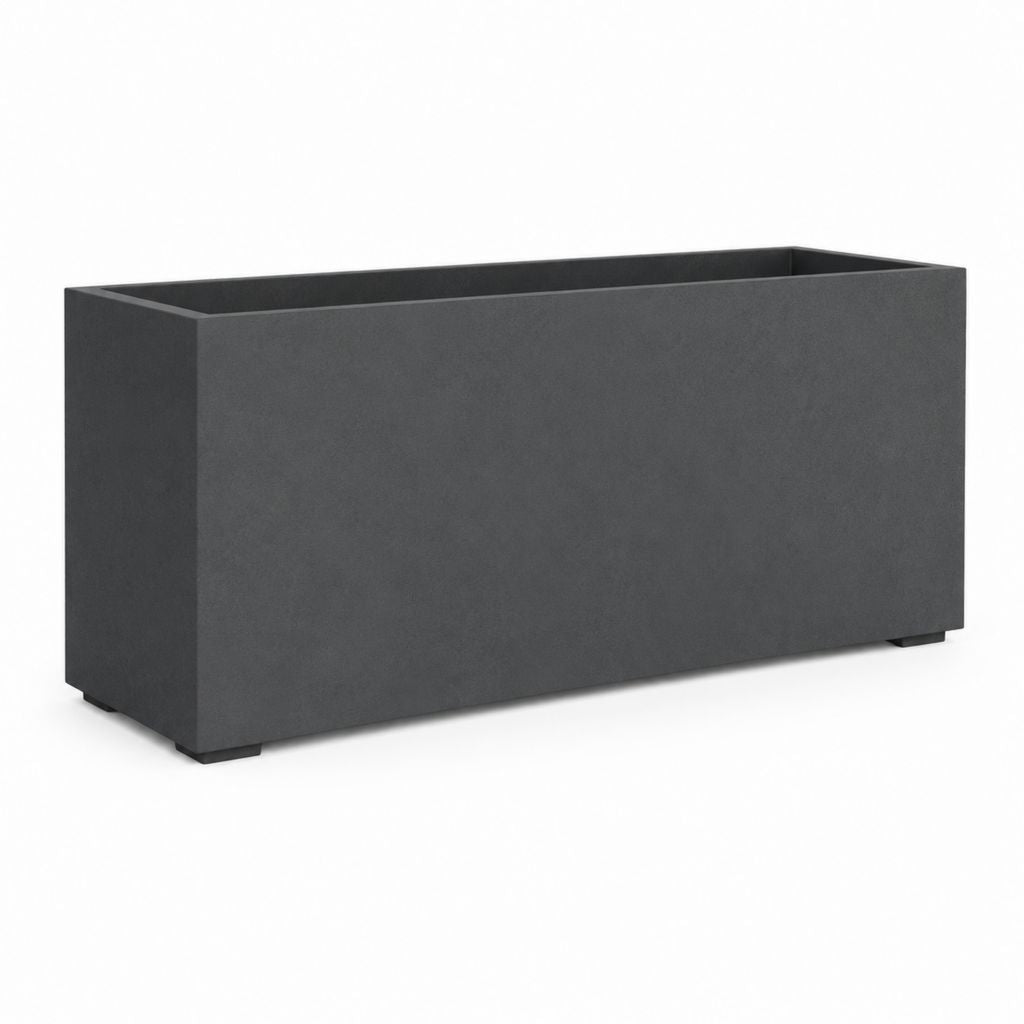 Fioriera rettangolare in acciaio grigio antracite 100 × 40 × 40 cm per interno ed esterno
