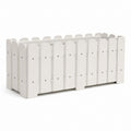 Fioriera rialzata rettangolare da esterno in legno massello bianco, 90 x 55 x 56 cm