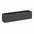 Fioriera rettangolare da esterno in WPC e alluminio grigio antracite 150 x 50 x 54 cm