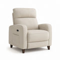 Poltrona reclinabile manuale in tessuto beige con schienale alto, poggiapiedi e tasca laterale, 80 x 94 x 105 cm