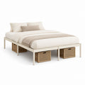 Struttura letto matrimoniale in acciaio beige 160 x 200 cm, dimensioni 206 x 166 x 35 cm