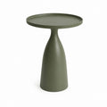 Tavolino laterale rotondo in acciaio verde oliva, Ø45 × H55 cm