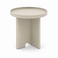 Tavolino laterale rotondo in acciaio verniciato beige Ø 45 × 50 cm